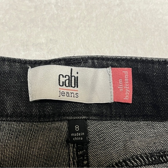 Cabi Women's Jeans Lightly Distressed Slim Boyfriend Washed Black Size 8 - Picture 7 of 13